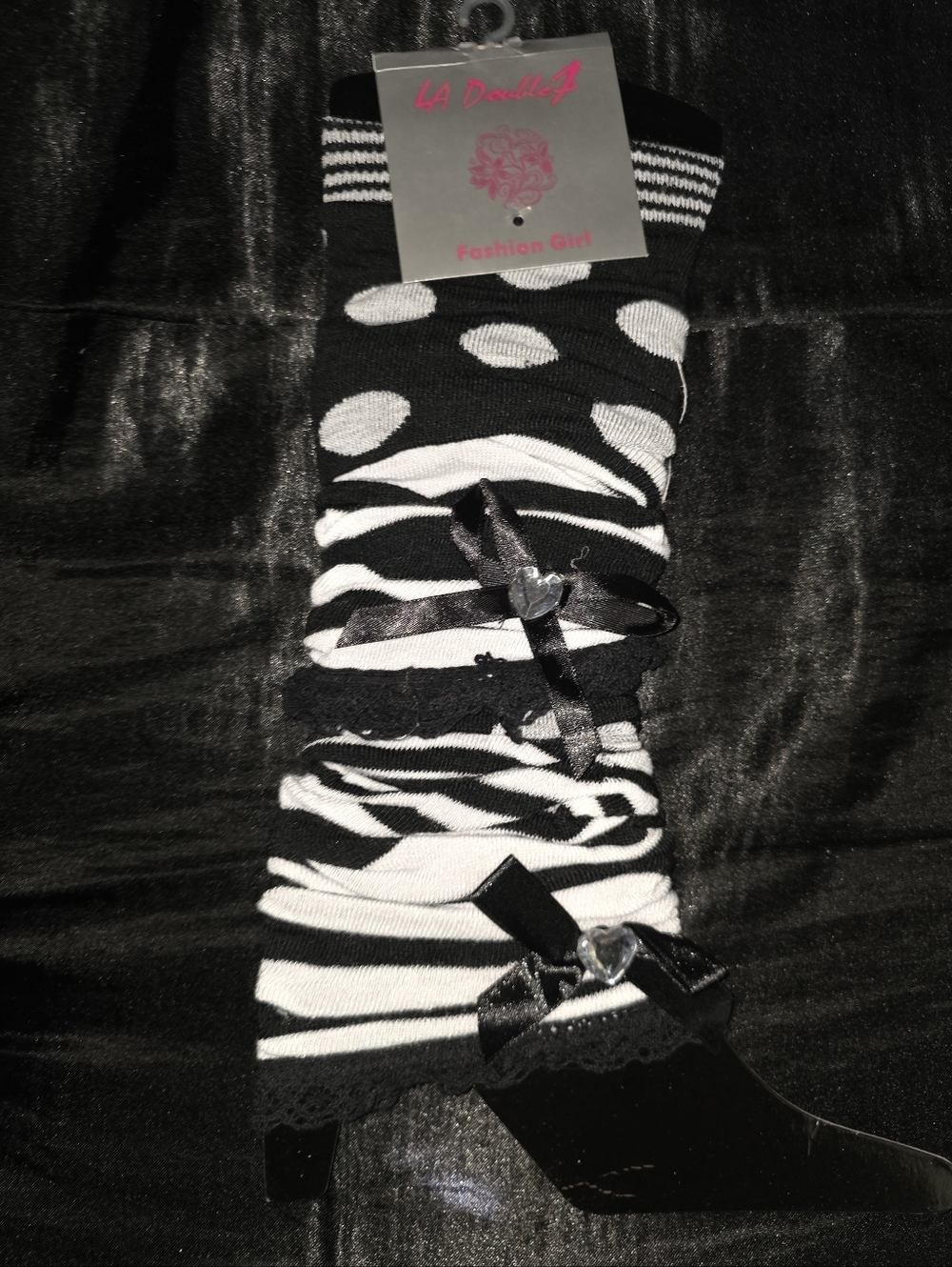 The LA DoubleJ Fashion Girl Leg Warmer, Black & White